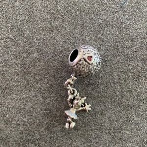 EUC Minnie Mouse Disney Pandora charm w/ pinkstone